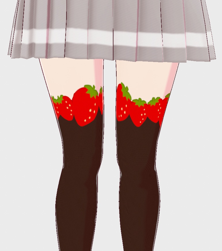 VRoidStudio用レッグウェアテクスチャ いちごニーハイソックス