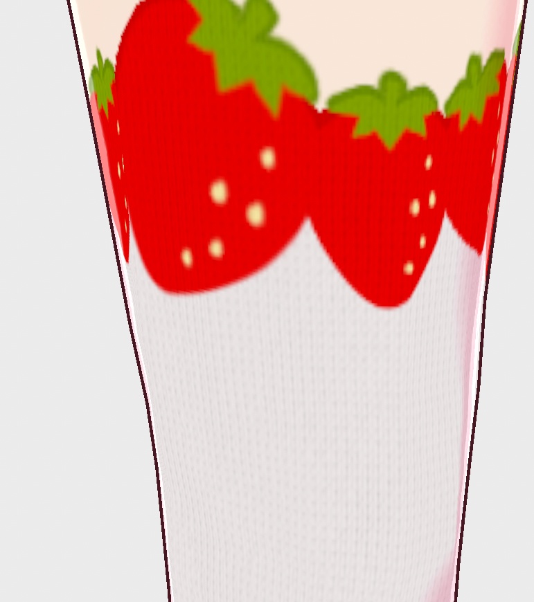 VRoidStudio用レッグウェアテクスチャ いちごニーハイソックス