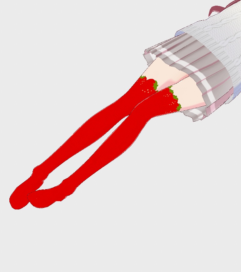 VRoidStudio用レッグウェアテクスチャ いちごニーハイソックス