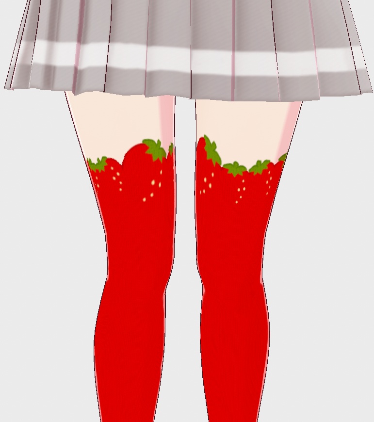 VRoidStudio用レッグウェアテクスチャ いちごニーハイソックス
