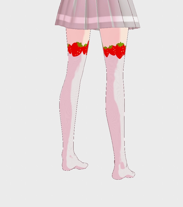 VRoidStudio用レッグウェアテクスチャ いちごニーハイソックス
