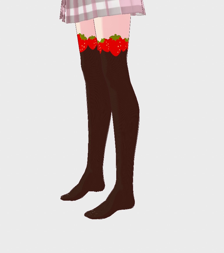 VRoidStudio用レッグウェアテクスチャ いちごニーハイソックス