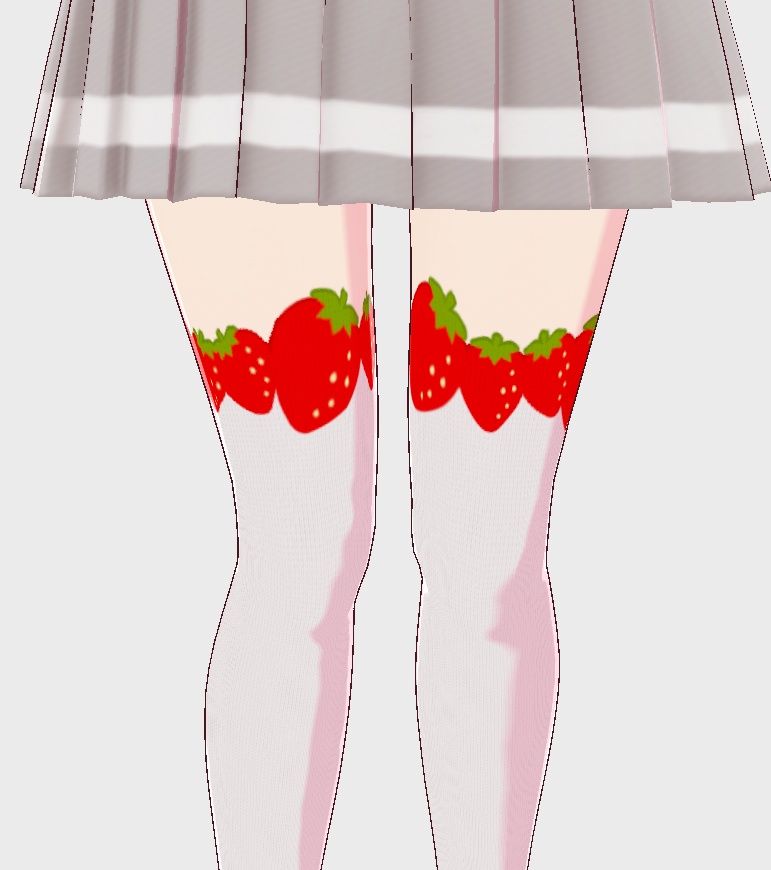 VRoidStudio用レッグウェアテクスチャ いちごニーハイソックス
