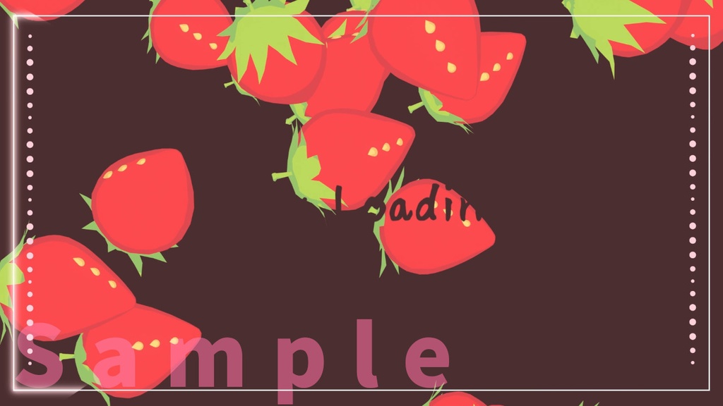 いちごが降る動く待機画面 ループ可 全3色