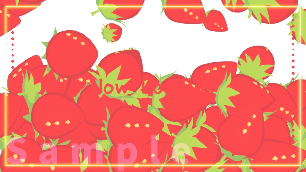 いちごが降る動く待機画面 ループ可 全3色