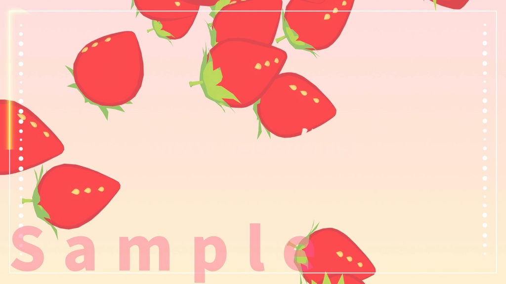 いちごが降る動く待機画面 ループ可 全3色