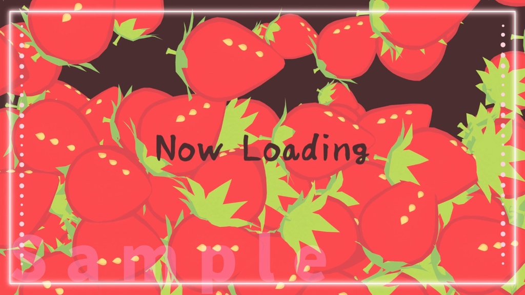 いちごが降る動く待機画面 ループ可 全3色