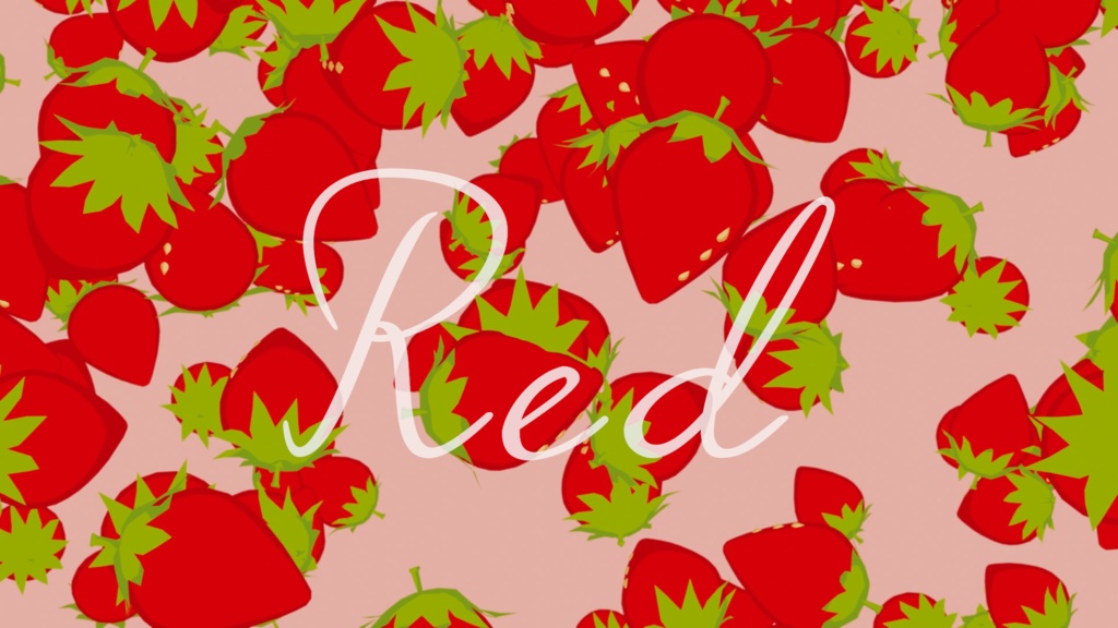 いちごが大量に降り続ける動く待機画面 ループ可 全7色