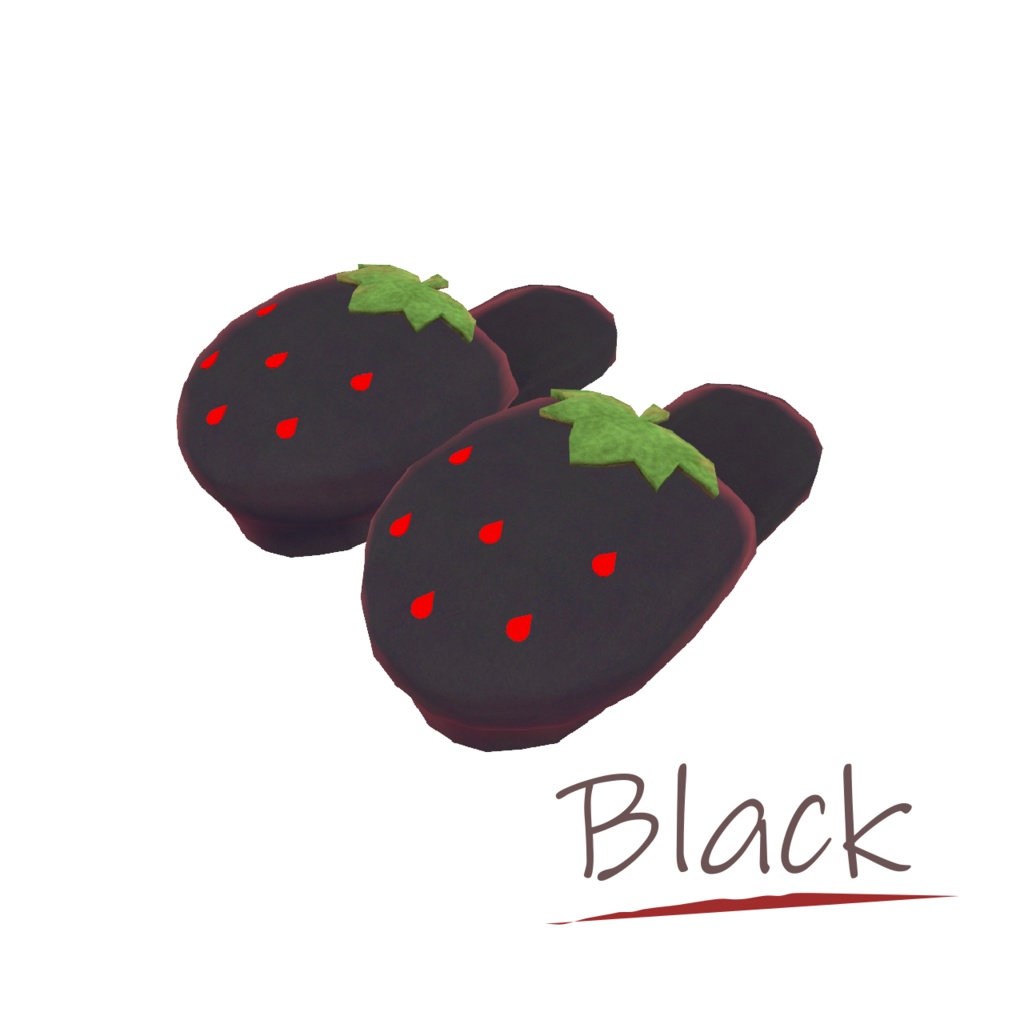 VRChat想定アクセサリ いちごスリッパ 全4色セット有 strawberry slippers 4colors