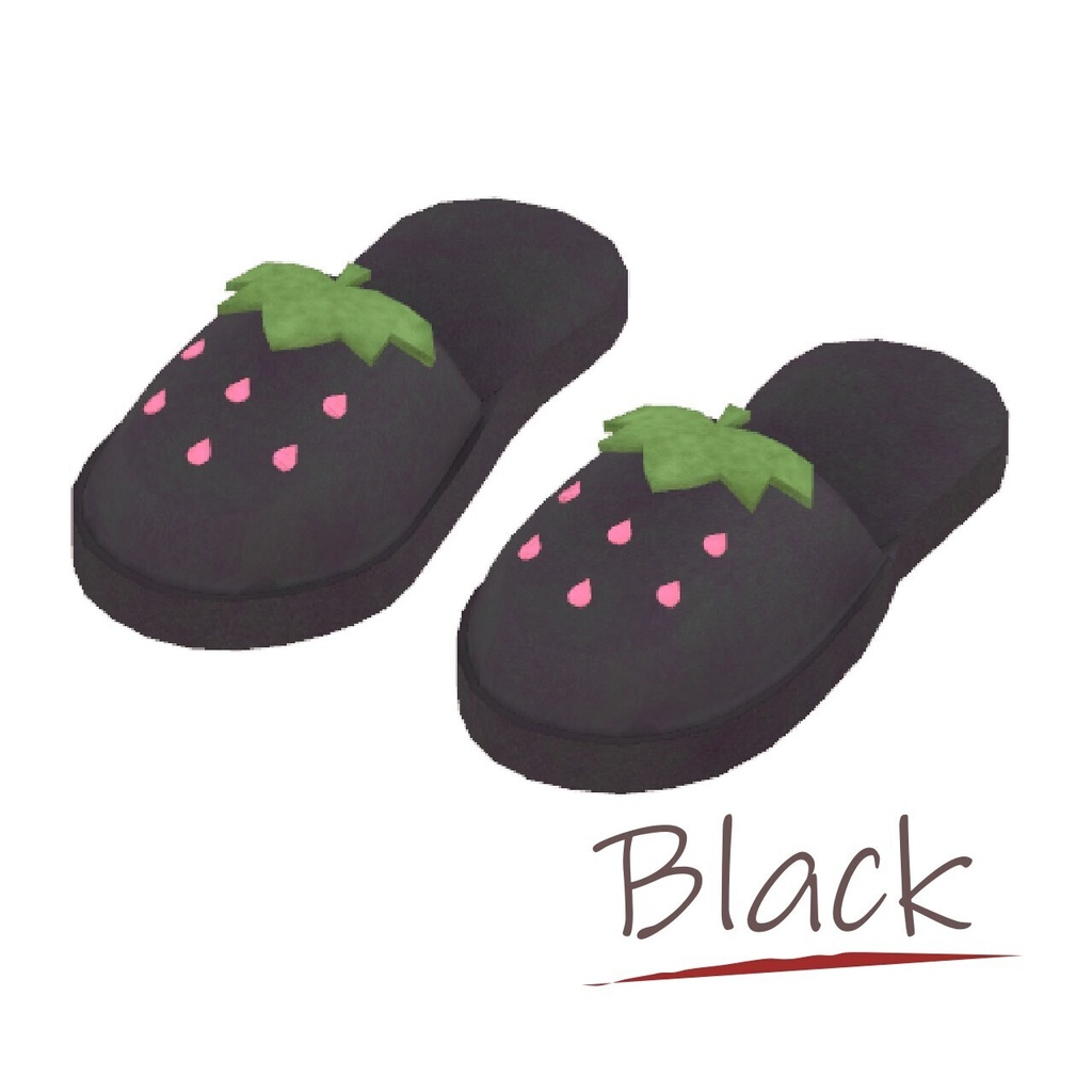 【MA設定済】VRChat想定 いちごスリッパ 全4色セット有 strawberry slippers 4colors
