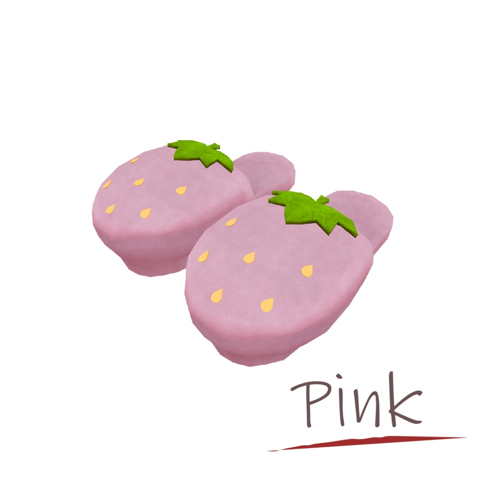 VRChat想定アクセサリ いちごスリッパ 全4色