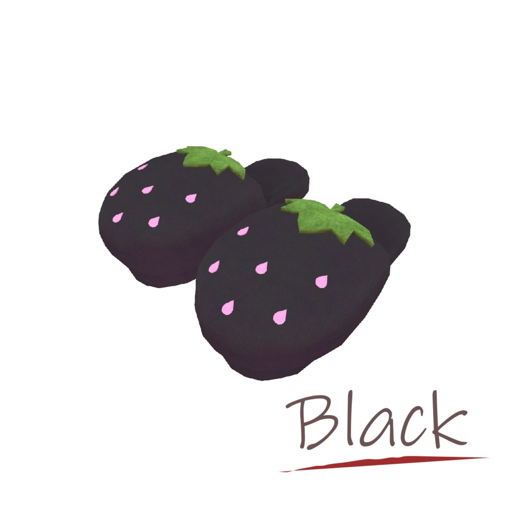 VRChat想定アクセサリ いちごスリッパ 全4色