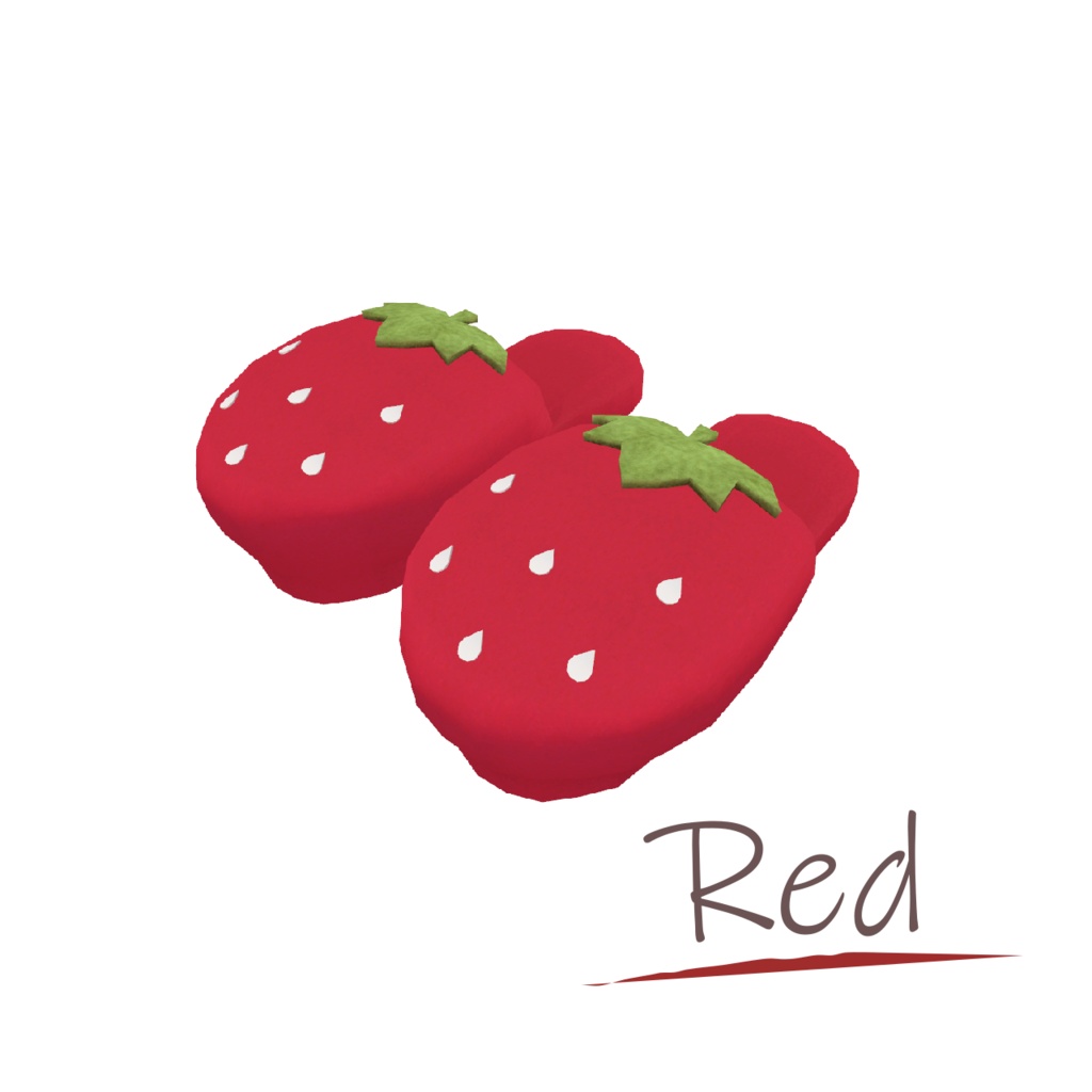 VRChat想定アクセサリ いちごスリッパ 全4色