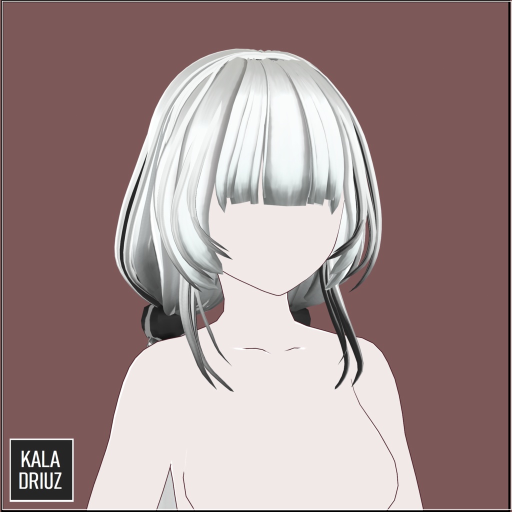 Lulu Hairset | Rigged White Hair for Vroid