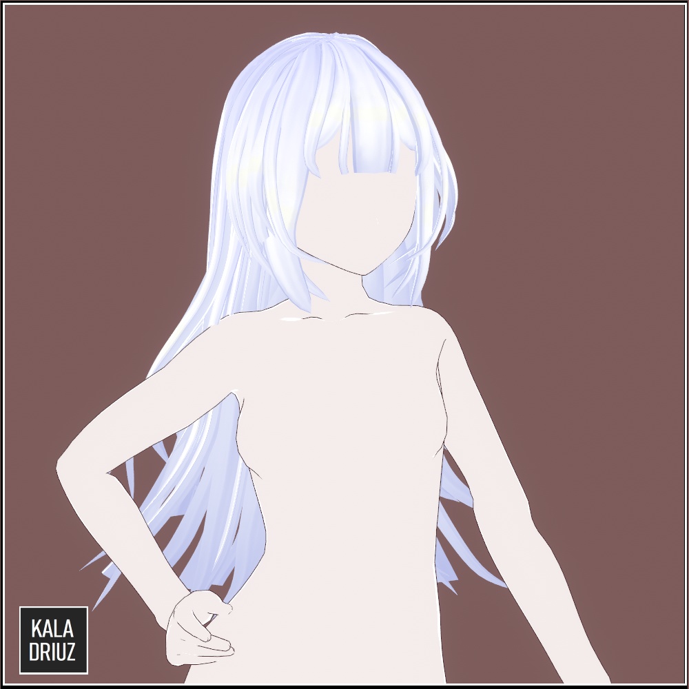 Long Messy Hair | Rigged Hair for Vroid