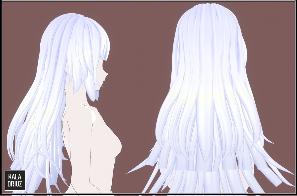Long Messy Hair | Rigged Hair for Vroid