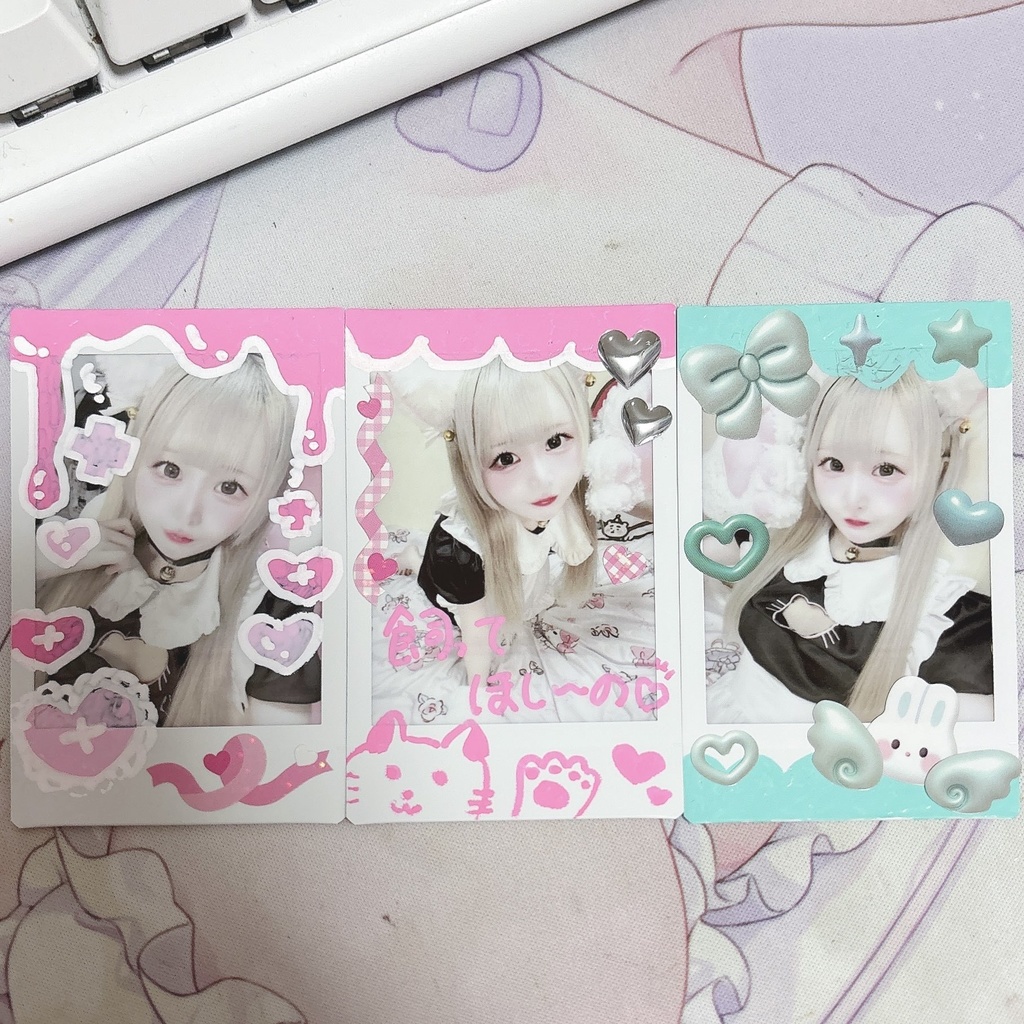 ランダム落書きチェキ《メイド服+みとみ3ライブ衣装》