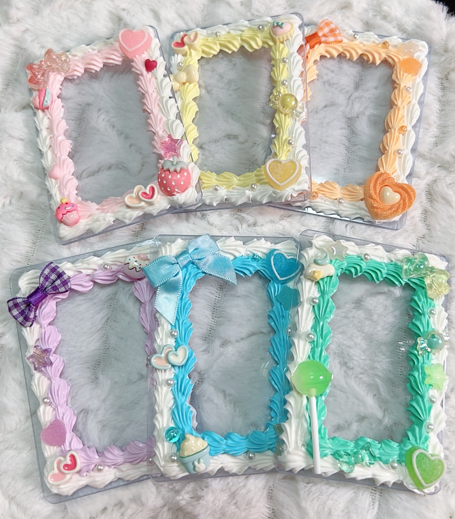 B8 ホイップデコ トレカケース パステルカラー ハート/リボン/お菓子