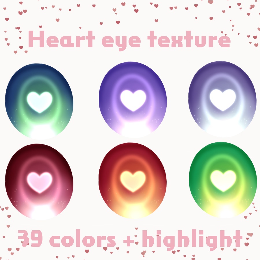 39 Colors Heart eye textures