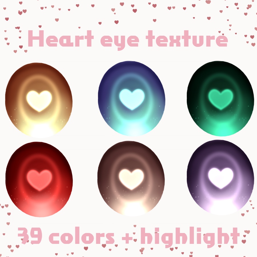 39 Colors Heart eye textures