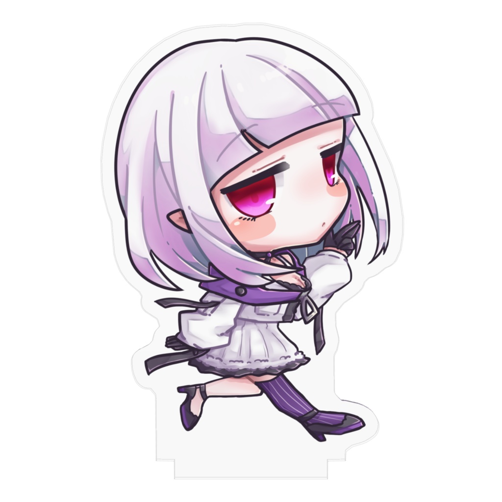 夜伽メルジュ4周年記念 『新衣装🐼白銀髪(二種類)』アクリルスタンド