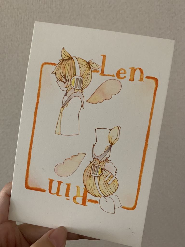 手描きポストカード 原画 オレンジシフォン - インテリア
