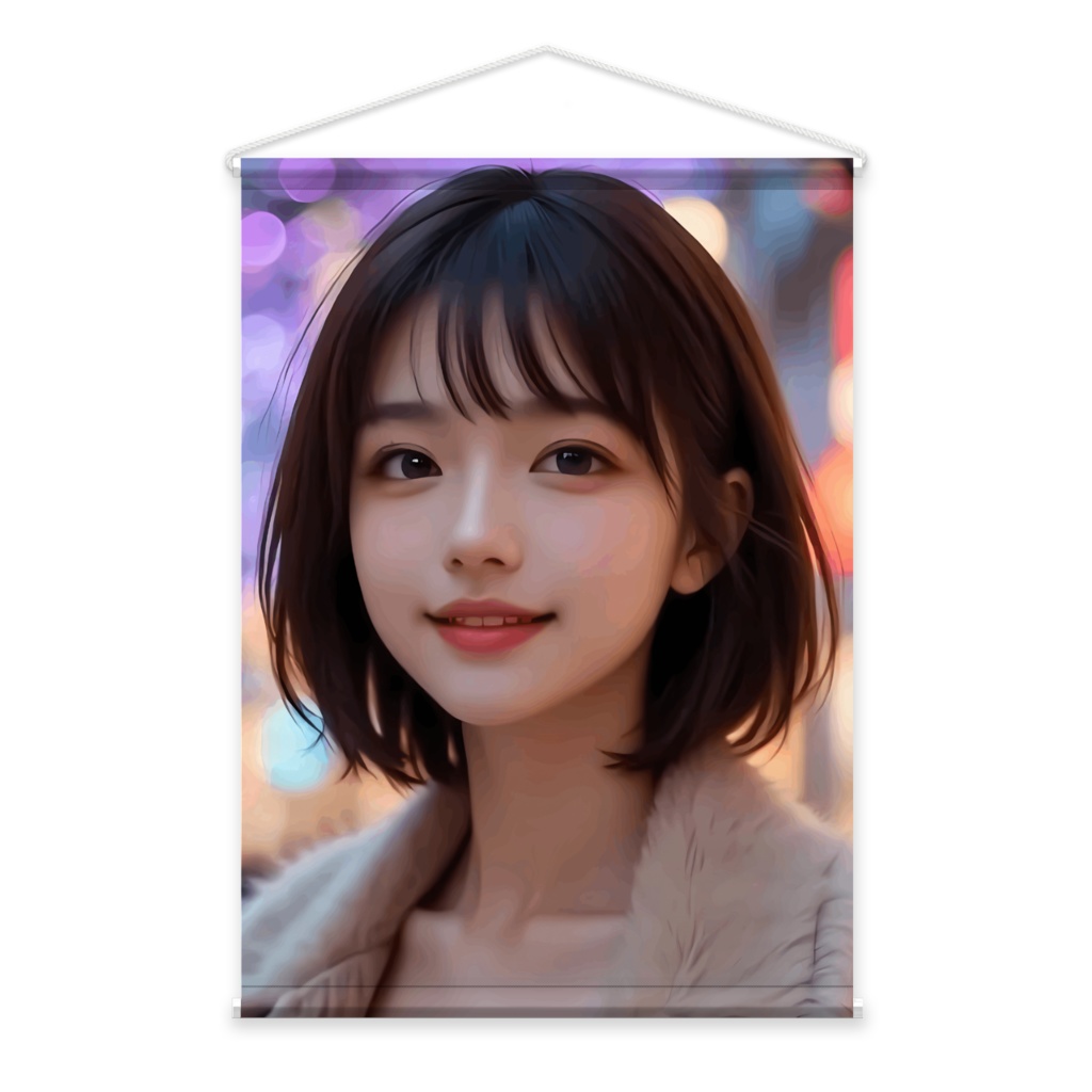 Urban Beauty Series№02【光の散歩道】イルミネーションに映える美少女ポスター｜高精細プリント対応