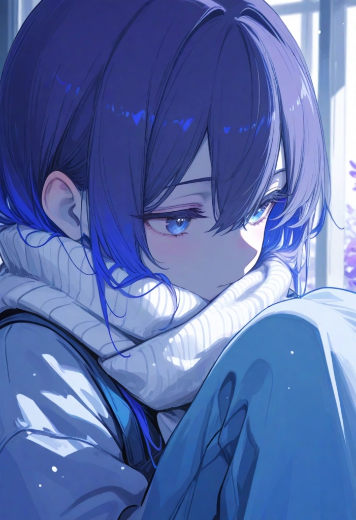 透明感のある美少女SNSアイコン15枚セット【寒色系・幻想・青】