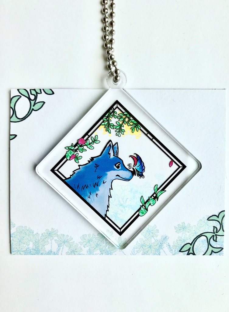 【アクキー】オオカミと蝶のアクリルキーホルダー