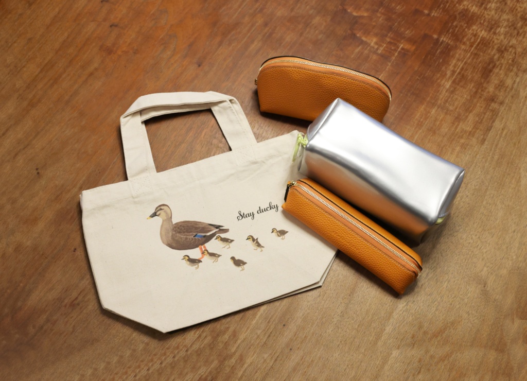 ミニトートバッグ-カモ親子