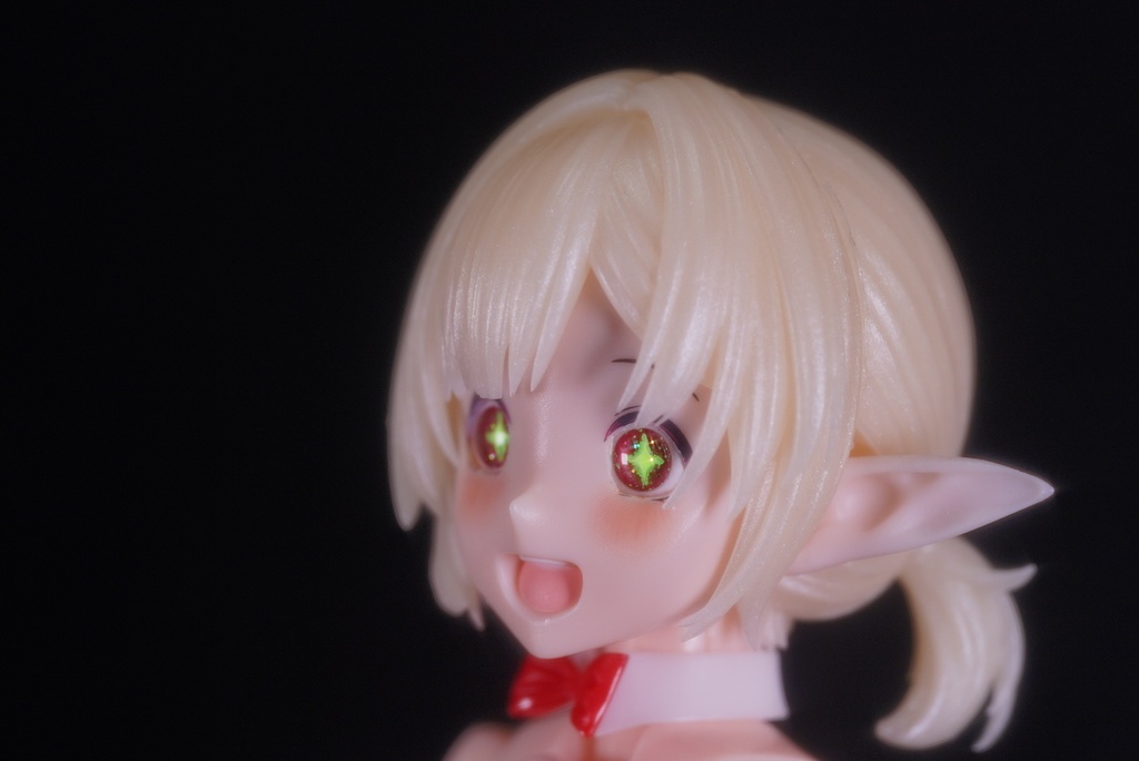 6mmドールアイ 縦細長シイタケ赤色『パワーアップ』