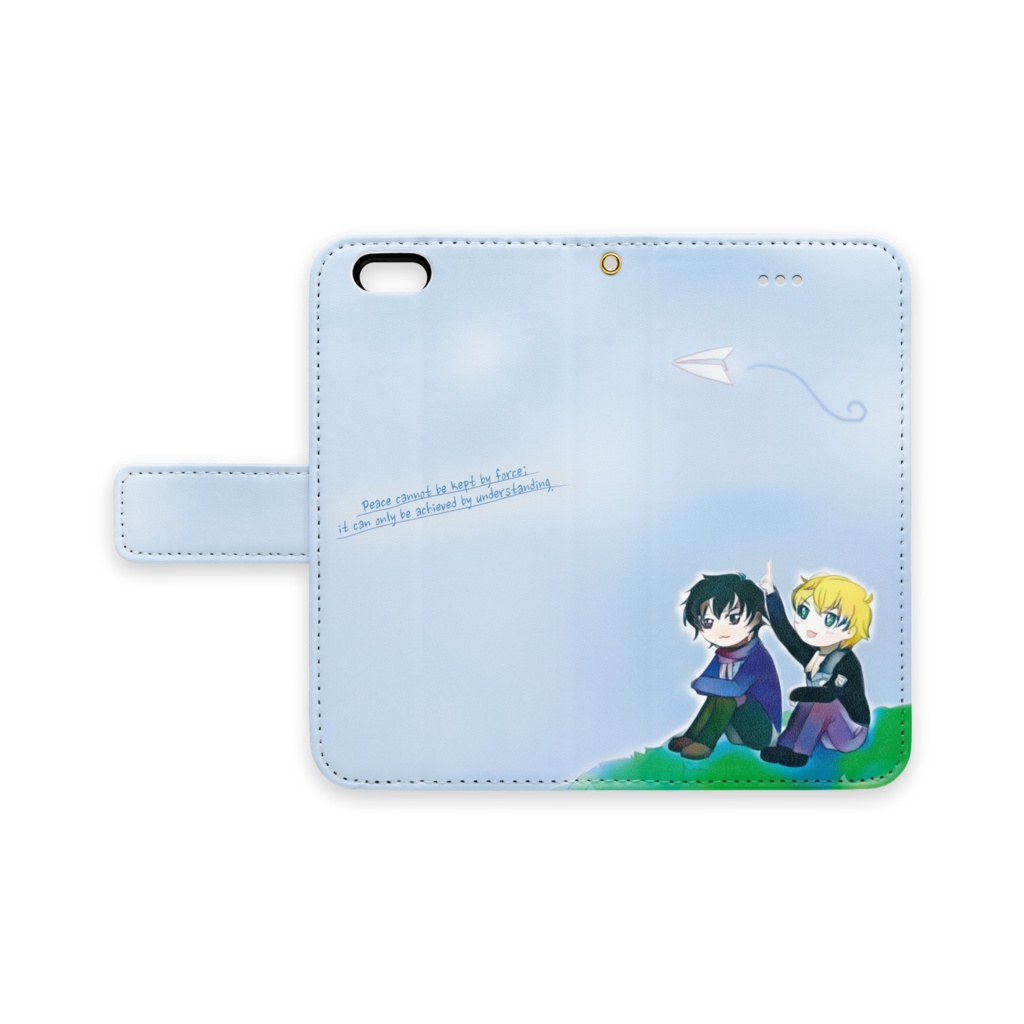 刹とハムの青空 手帳型iPhoneケース