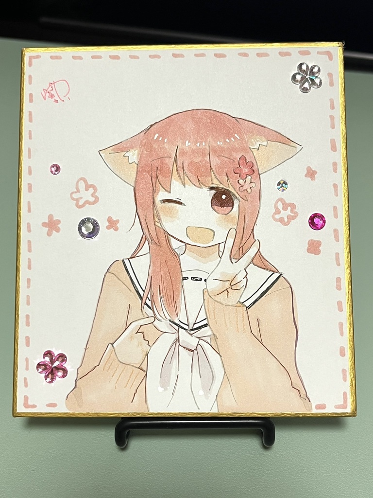 自創作キャラ　ハル【直筆イラスト色紙】