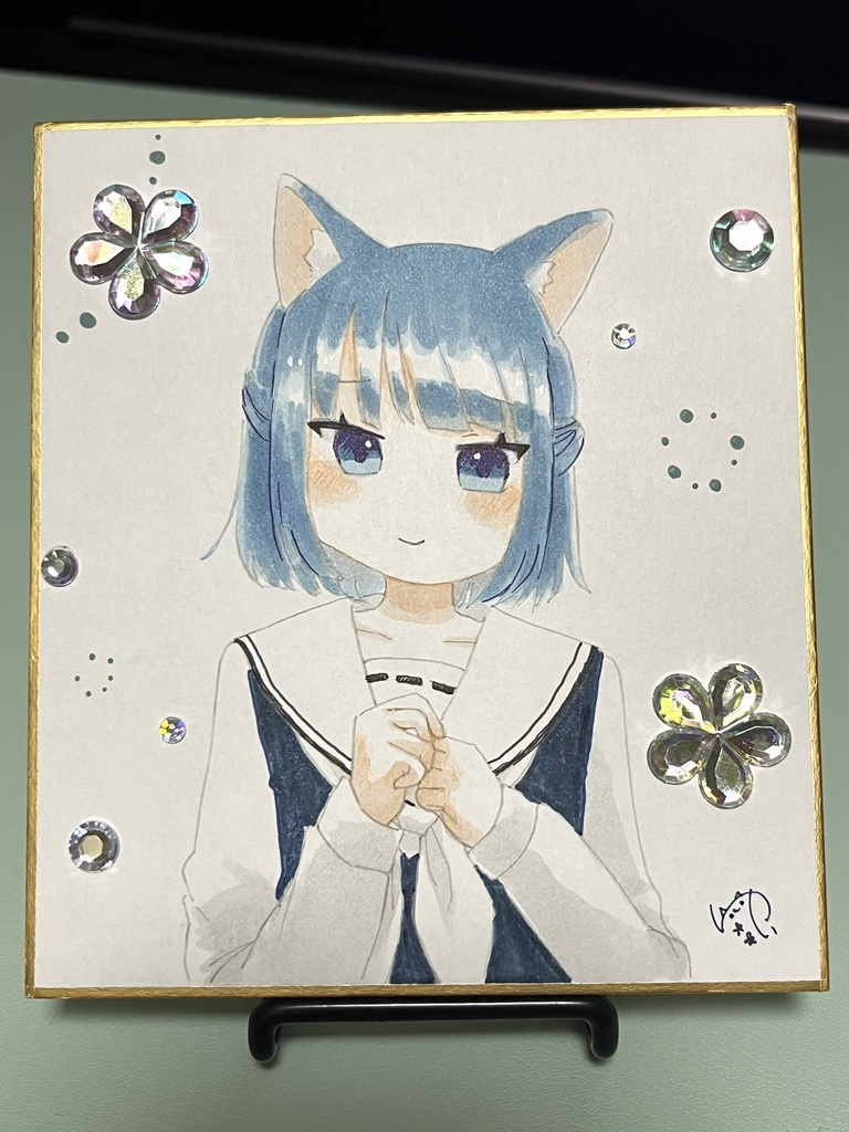 自創作キャラ　ユキ【直筆イラスト色紙】