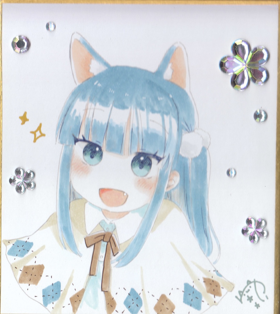 自創作キャラ リッカ【直筆イラスト色紙】