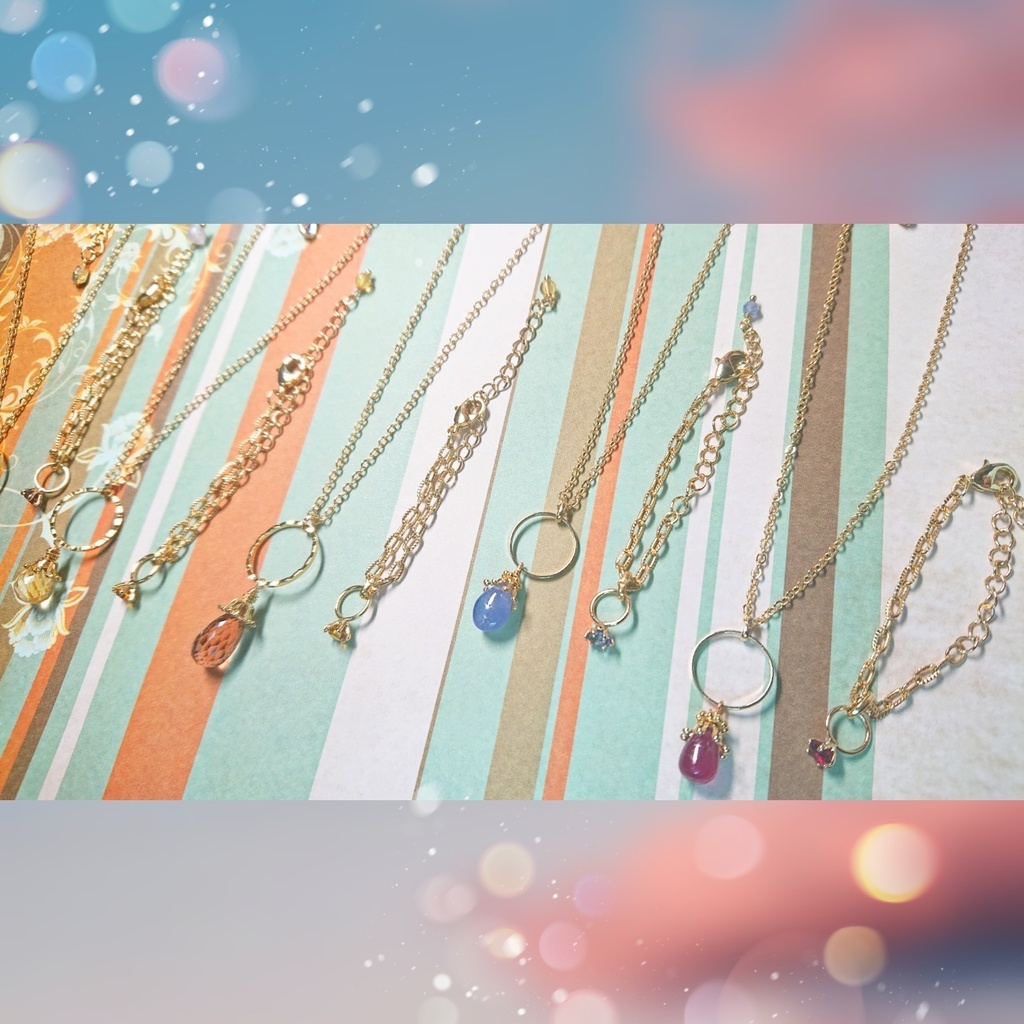 天然石リングネックレス(ぬいとお揃い用)