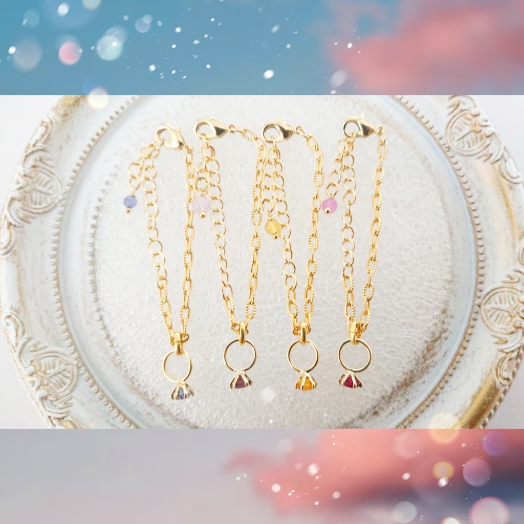 天然石リングネックレス(ぬいとお揃い用)