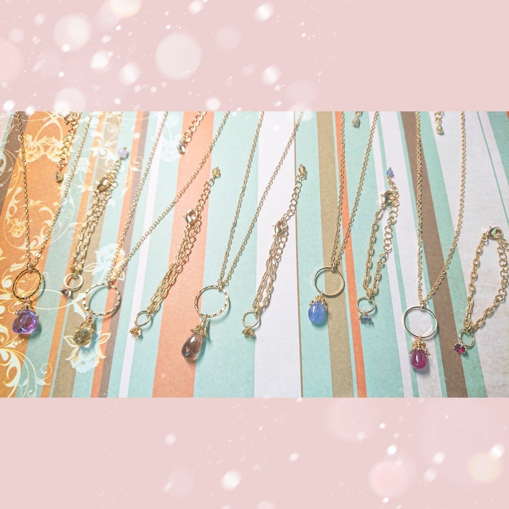 天然石リングネックレス(ぬいとお揃い用)