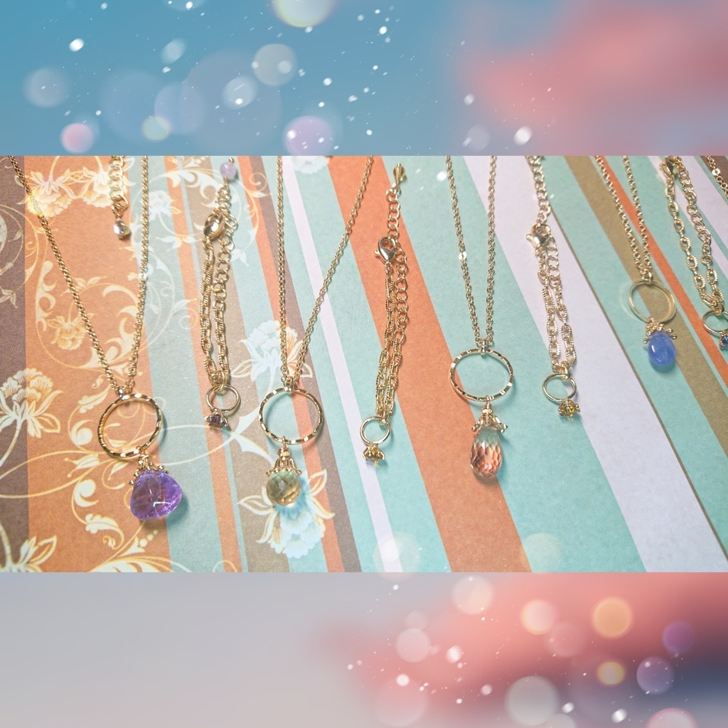 天然石リングネックレス(ぬいとお揃い用)