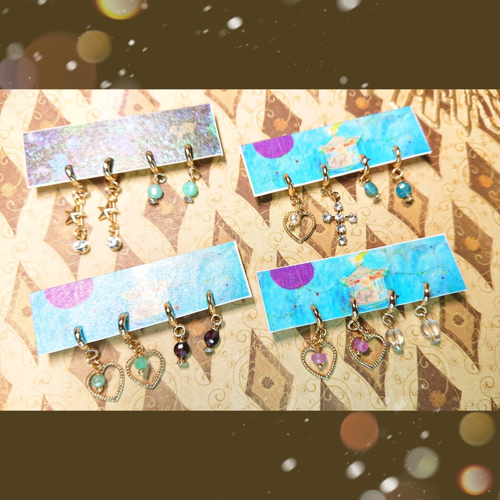 ぬい用_天然石イヤリングセット