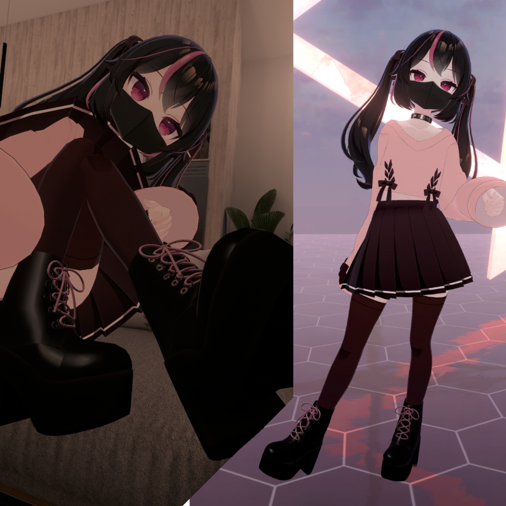 【VRChat】厚底ショートブーツ【カリンちゃん対応】