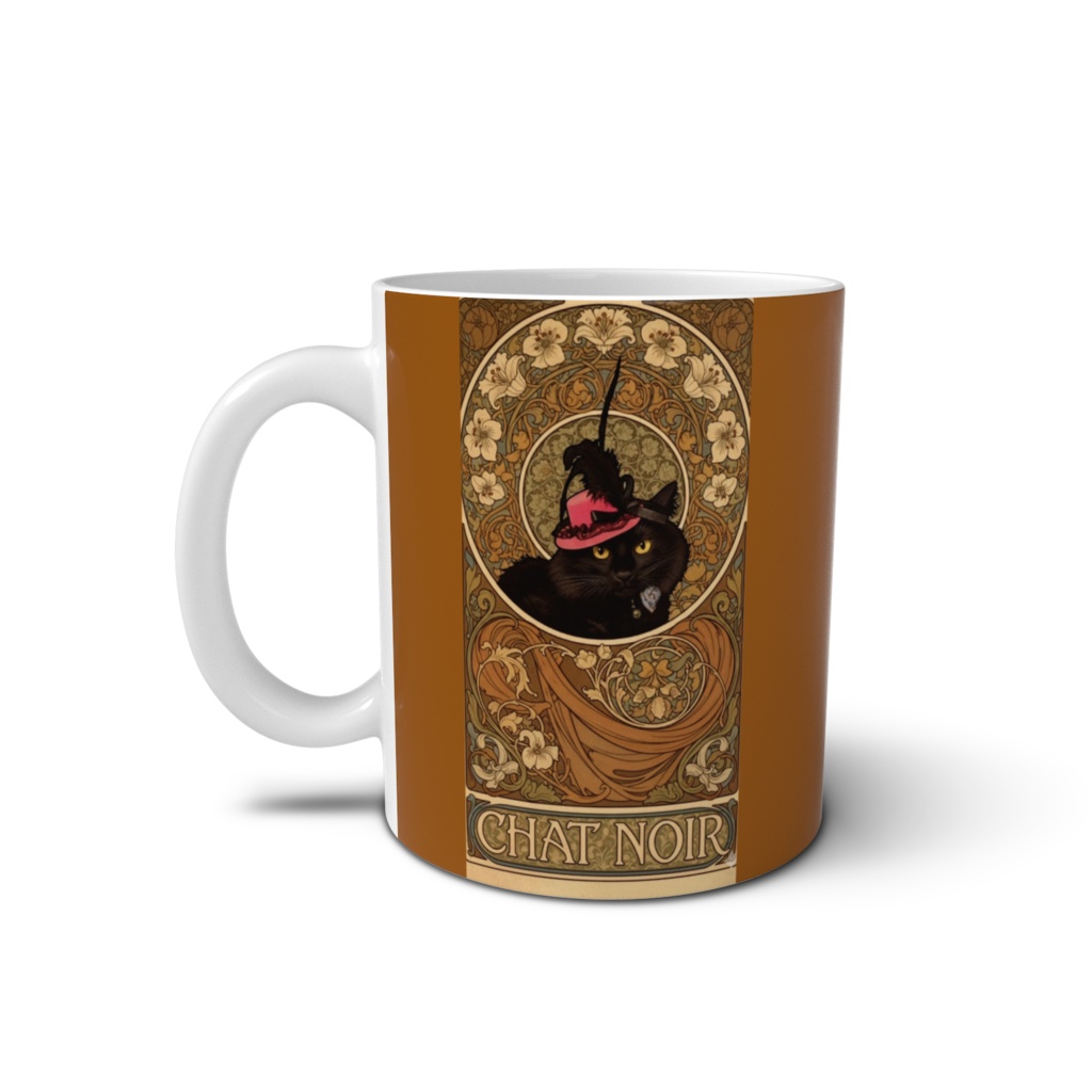 黒猫ジュジュマグカップ「CHAT NOIR」
