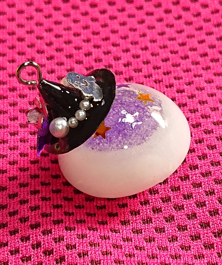 紫クラゲのハロウィン🎃ストラップ(魔女帽)