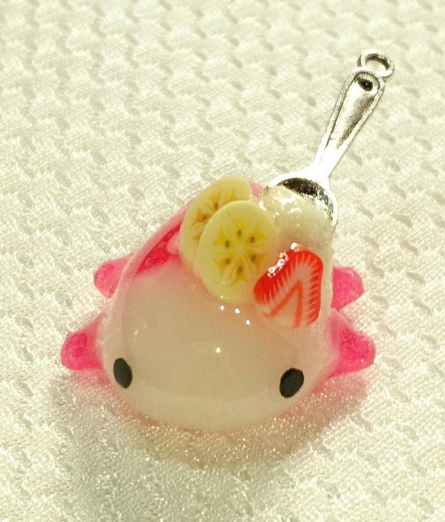 いちごクリームソーダトカゲ ストラップ