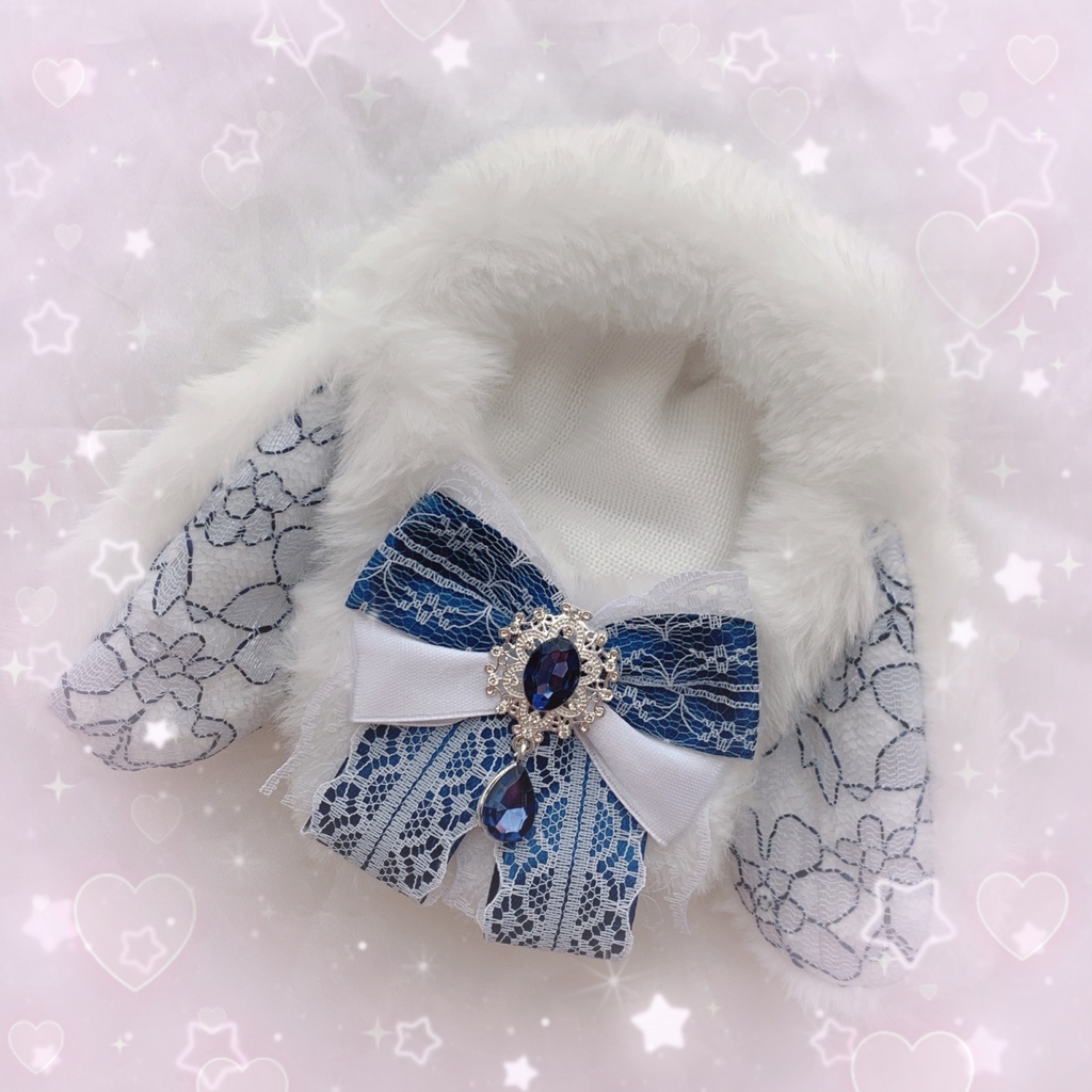 White×Navy rabbit ᕱ⑅ᕱ♥ ぬい服♡