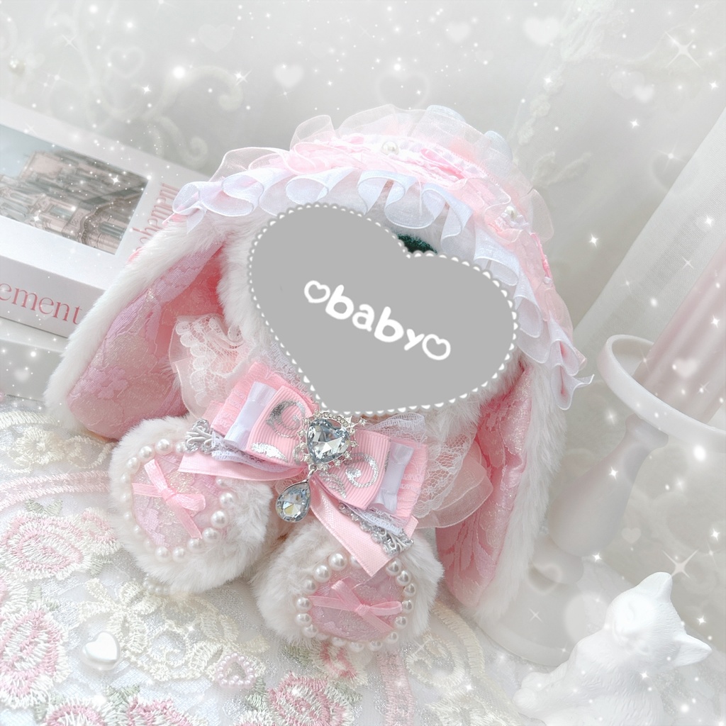 新作♡!! おすわり frill pink rabbit ♡⃛♡⃛
