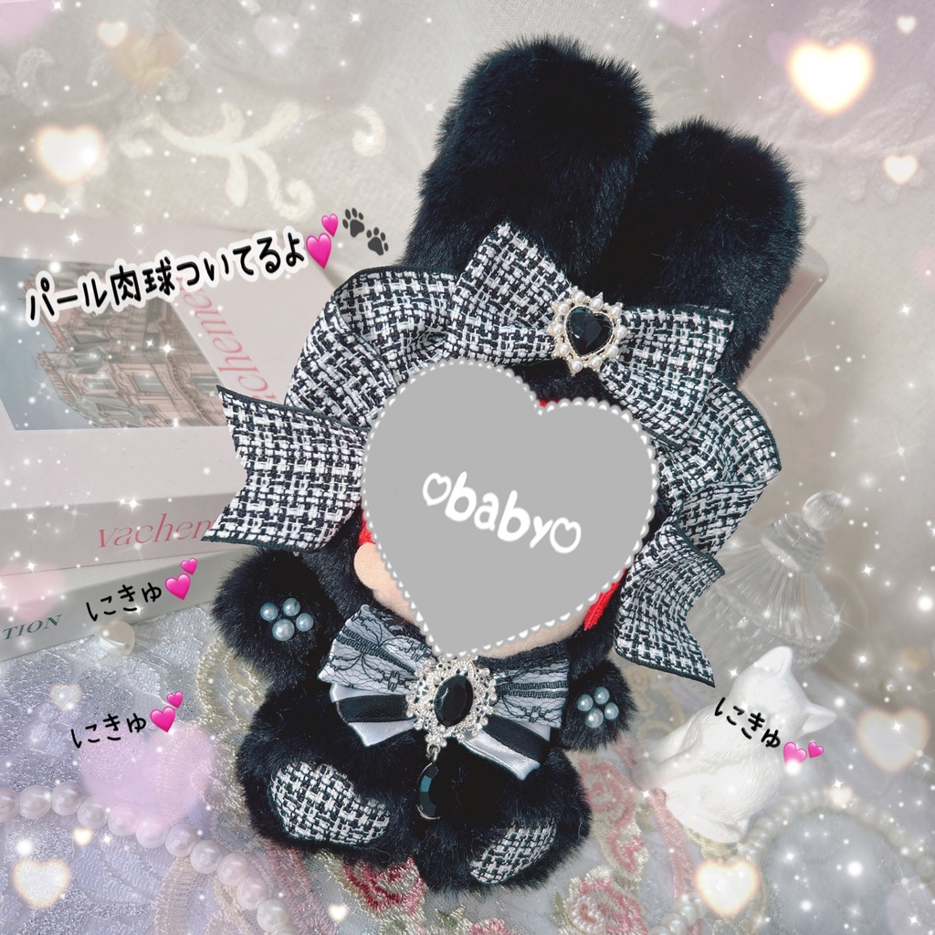 monotone tweed rabbitᕱ⑅ᕱ︎♡♥ ぬい服♡