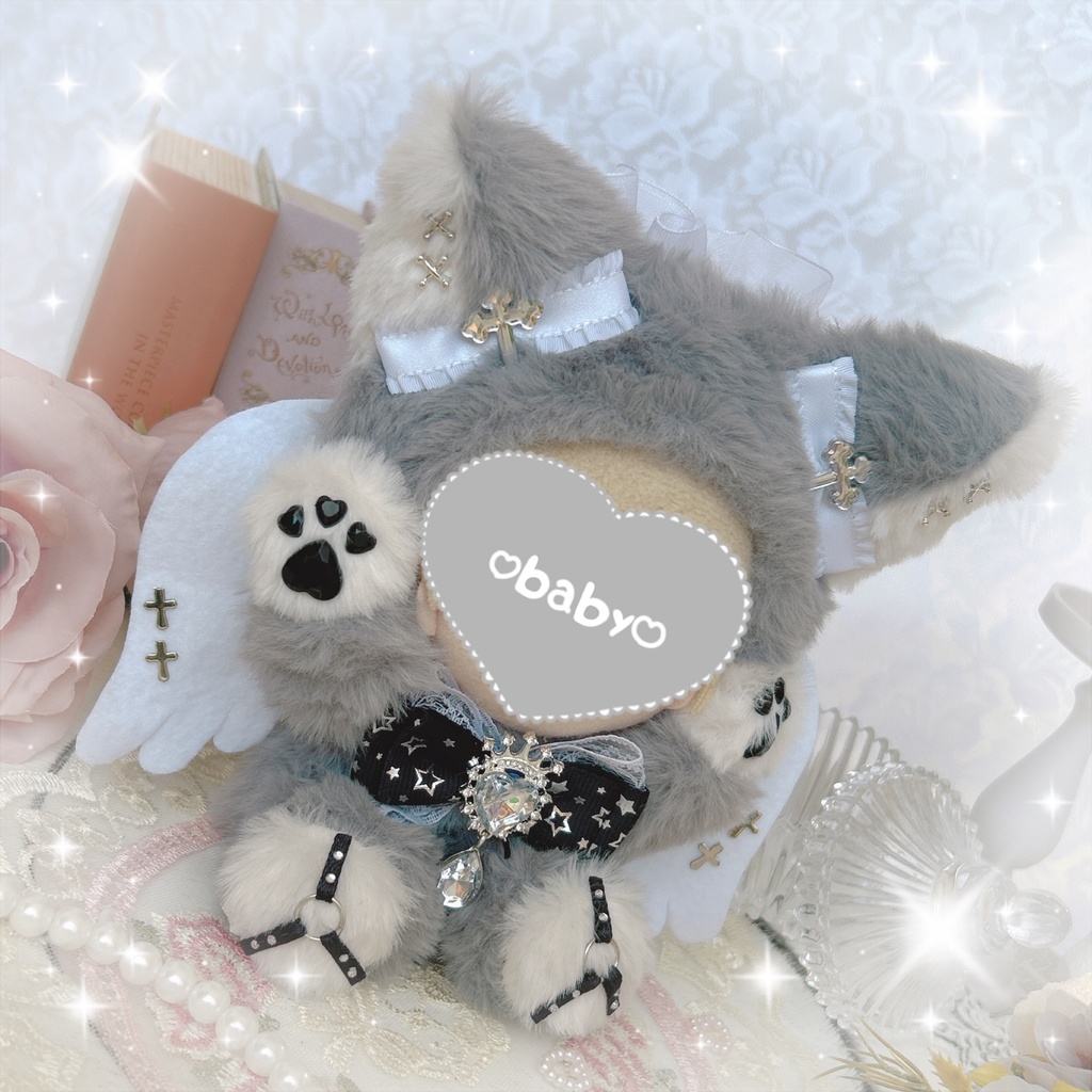 ハイタッチ 堕天使ウルフฅ^˶•̀д•́˶^ฅ ぬい服♡