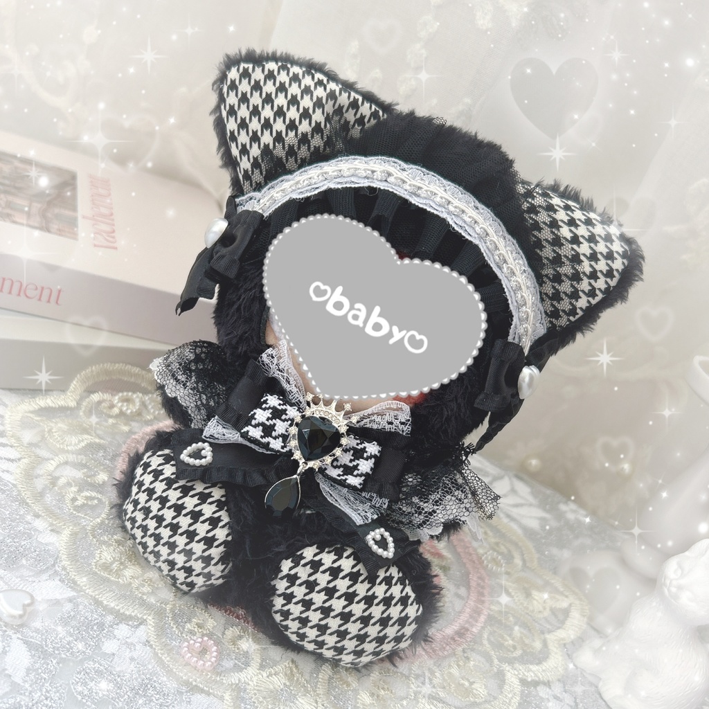 おすわり BLACK frill cat‪‪ ♡⃛  ぬい服♡