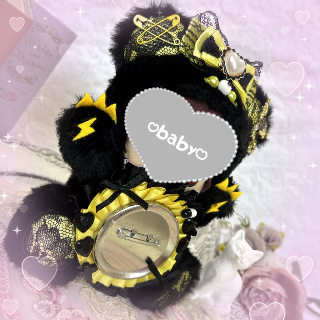 ぬい服×ロゼット 地雷イナズマくま(՞⸝⸝•̀㉦•́⸝⸝՞)˚⋆⚡︎